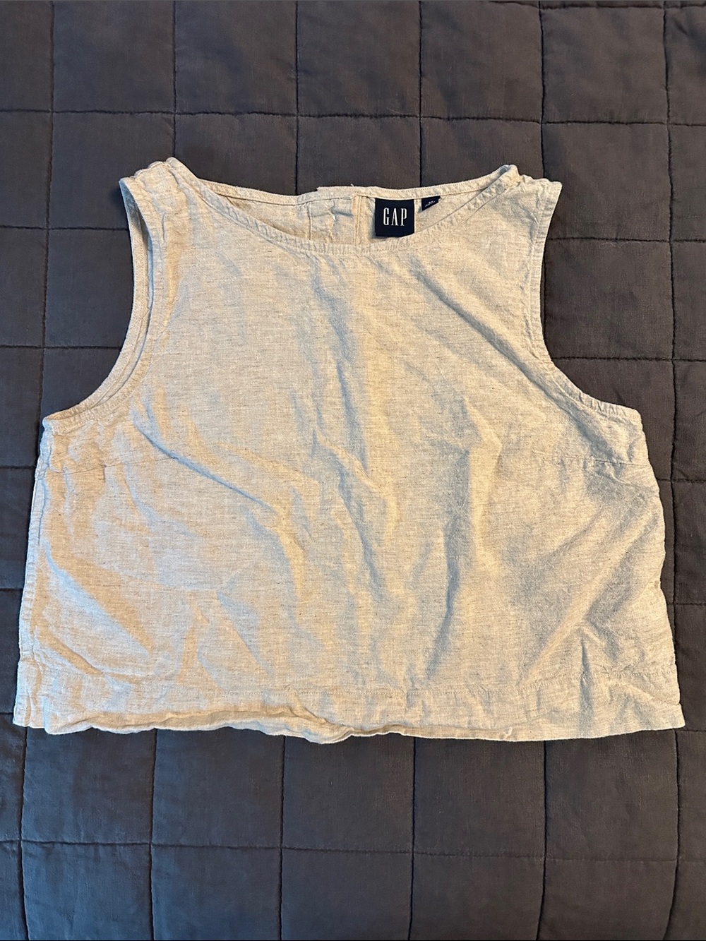 GAP Natural Linen Cropped Swing Tank